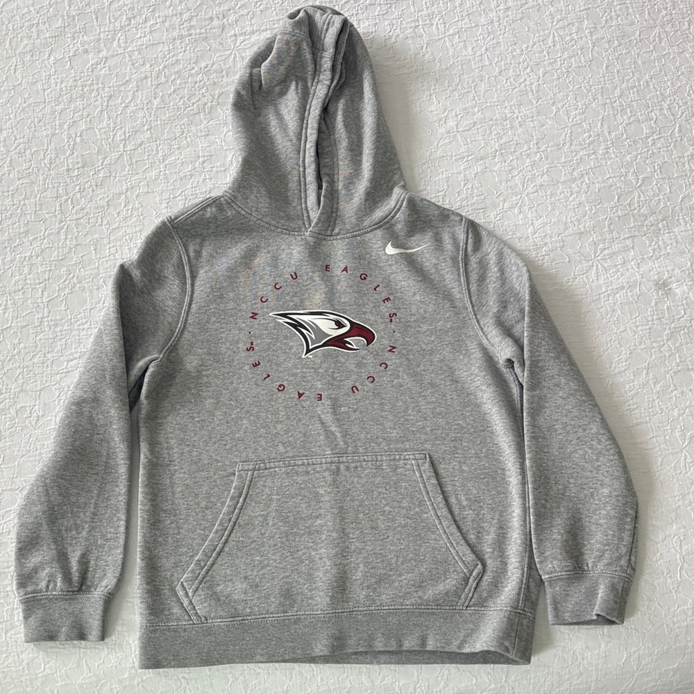 Nike NCCU (NC Central UniversityGray Youth Hoodie with Logo - Size Youth Mediium